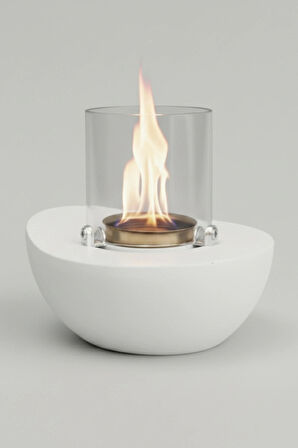 CopArt Meta Beyaz Biyoetanol Masaüstü Şömine - 1 Lt CopArt Yakıt Hediye