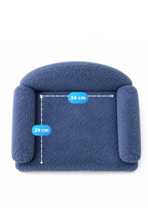 Reyo Pet Peluş Kedi Koltuğu, Kedi Kanepesi, Kedi Yatağı, Evcil Hayvan Dinlenme Koltuğu, Rahat Kedi Sofa Yatağı, 45x33x25 cm Lacivert