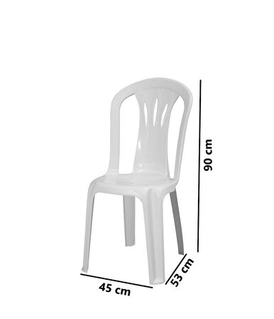 Omnipazar MT-GF181 Maggio Plastik Bahçe Balkon Sandalye 4'lü Set 