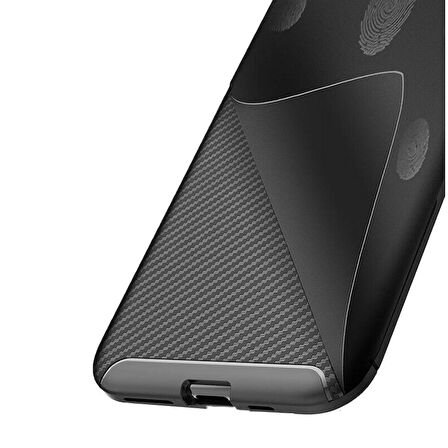 Smcase iPhone 11 Pro Max Kılıf Negro Karbon Silikon