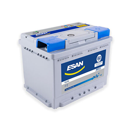 ESAN 60Ah PRESTİJ TAM KAPAKLI L2 SP GRİSAP MAVİ MUHAFAZA GRİ GRİ DÜZ