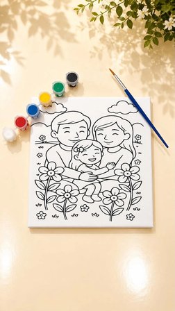 Canım Ailem Tuval Boyama Seti 