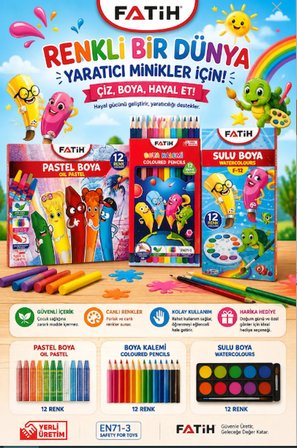 Fatih 3'lü Boyama Seti 