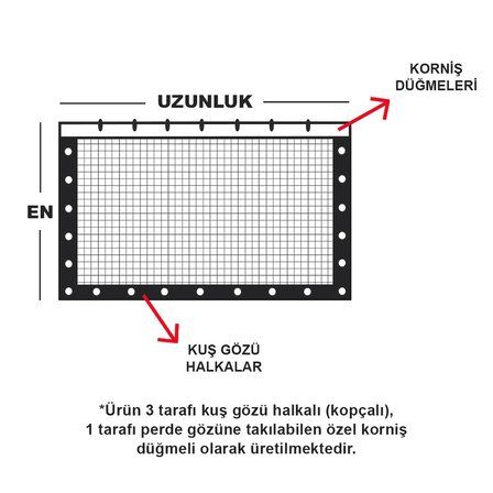 1,5x4 SİYAH KUŞ FİLESİ BALKON PERDESİ HAZIR KOPÇALI VE KORNİŞ DÜĞMELİ KEDİ KORUMA AĞI DOLU FİLESİ MİSİNA FİLE KUŞ ÖNLEME FİLESİ BALKON KORUMA AĞI