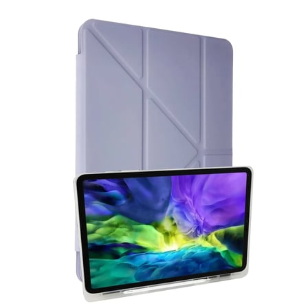 Apple iPad 10.2 (8.nesil) Kılıf Kalemlikli Mars Tablet Kılıfı - Lila