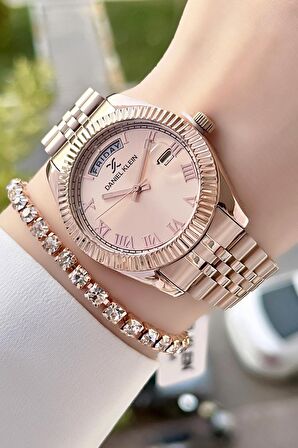 Daniel Klein DKISTE181 Rose Renk  Takvimli Kadın Kol Saati ve Bileklik