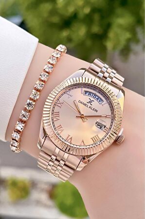 Daniel Klein DKISTE181 Rose Renk  Takvimli Kadın Kol Saati ve Bileklik