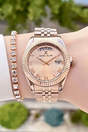 Daniel Klein DKISTE181 Rose Renk  Takvimli Kadın Kol Saati ve Bileklik