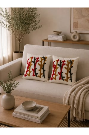 Punch Nakış İşlemeli 2'li Kırlent Kılıfı 40x40