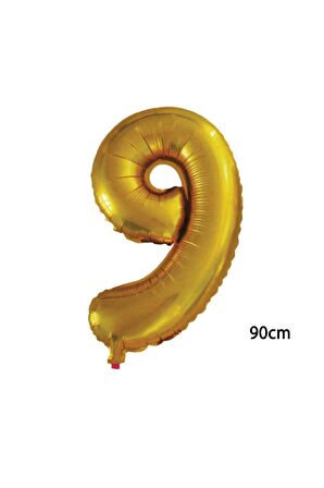 90cm 9 Rakamı Folyo Balon Altın