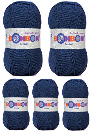 5 Adet Festival Simli Örgü İpi Yünü Renk No:488