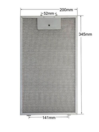 LC65KAJ00T/01 Davlumbaz Aspiratör İçin Alüminyum Yağ Kaset Tel Filtre 200X345