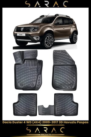 Dacia Duster 4x4 2013 Model Araca Özel 3d Havuzlu Paspas