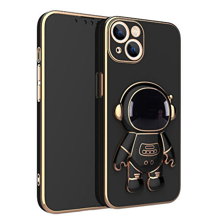 Gpack Apple iPhone 13 Kılıf Kamera Korumalı Astronot Desenli Standlı Silikon