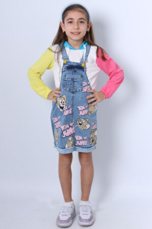 KIZ ÇOCUK SALOPET ELBİSE SWEATLİ KAPŞONLU BASKILI A32