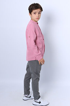 ERKEK ÇOCUK GÖMLEKLİ TAKIM HAKİM YAKA BASKILI DÜĞMELİ E2