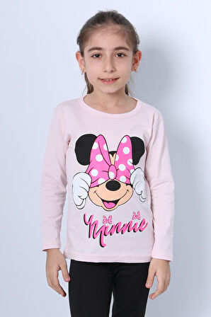 KIZ ÇOCUK UZUN KOLLU TSHİRT 4 MEVSİM BASKILI BİSİKLET YAKA C43