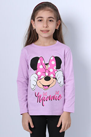 KIZ ÇOCUK UZUN KOLLU TSHİRT 4 MEVSİM BASKILI BİSİKLET YAKA C43