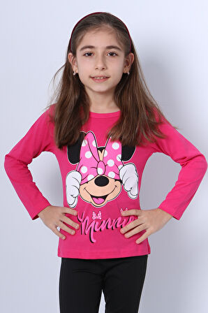 KIZ ÇOCUK UZUN KOLLU TSHİRT 4 MEVSİM BASKILI BİSİKLET YAKA C43