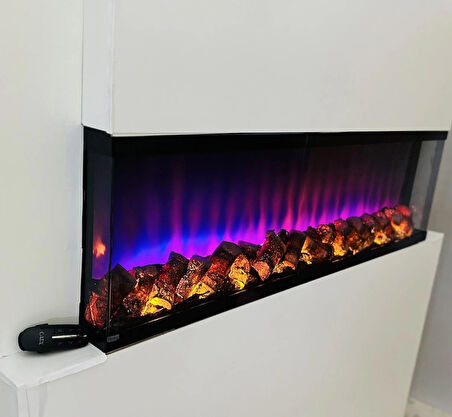 Elektrikli Dekoratif Yapay Şömine Bluetooht Sabit Çıtırtı 150X35X21 CM