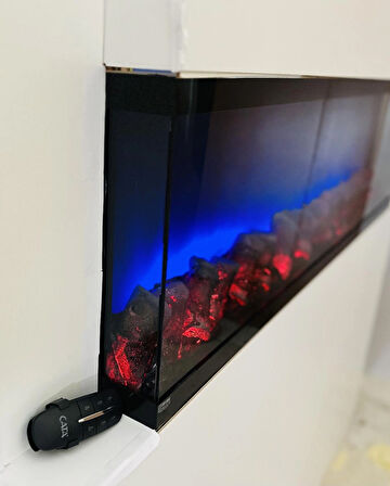 Elektrikli Dekoratif Yapay Şömine Bluetooht Sabit Çıtırtı 150X35X21 CM