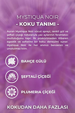 Mystiqua Noir Parfümlü Kadın Vücut Spreyi Vücut Misti Body Mist Spray 150ml