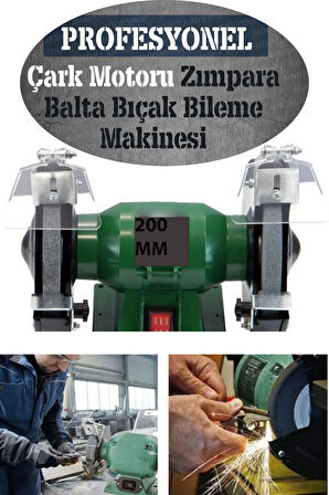 Alman Turbo-3000 Çark Motoru Zimpara Balta Bıçak Bileme Makinesi Tas Motoru Taslama 200 Mm