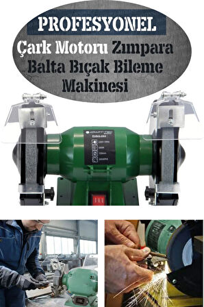 Turbo-3000 Çark Motoru Zimpara Balta Bıçak Bileme Makinesi Tas Motoru Taslama 150 Mm