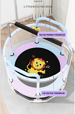 CKSpor 150 Cm 60 Inç Güvenlik Fileli Büyük Boy Çocuk Trambolini  Ekstra Hediyeli Trambolin CKS68