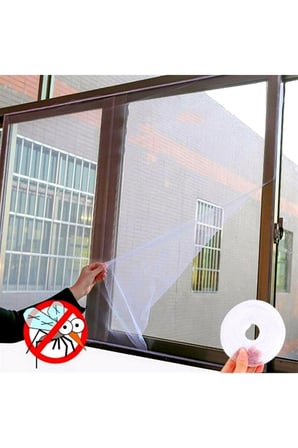 (150X125 CM) Çift Kat Sök Tak Beyaz Hazır Sineklik Tülü Pratik Yıkanabilir Pencere Kapı Sinekliği