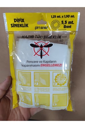 (150X125 CM) Çift Kat Sök Tak Beyaz Hazır Sineklik Tülü Pratik Yıkanabilir Pencere Kapı Sinekliği