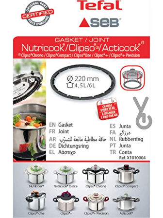 Tefal X1010004 Nutricook/Clipso/Acticook 4,5L/6L D