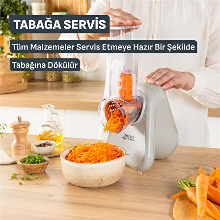 Tefal Fresh Express Rende Doğrayıcı - Açık Gri