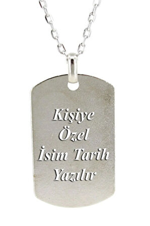 Kişiye Özel Künye Şeklinde Erkek Kolye