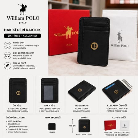 WİLLİAMPOLO Minimal Hakiki Deri Unisex Kartlık