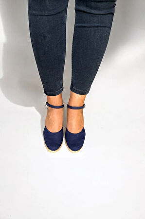 Kadın Keten Dolgu Topuk Espadril – Arkası Hasırlı Yazlık Sandalet