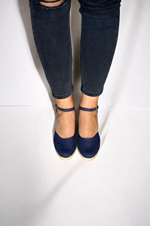 Kadın Keten Espadril Sandalet – Düz Form, Yazlık Dolgu Topuk