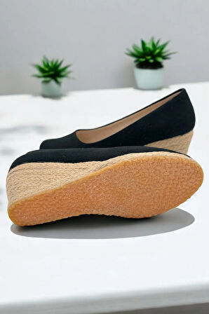 Kadın Keten Espadril – Dolgu Topuklu, Şık Yazlık Model