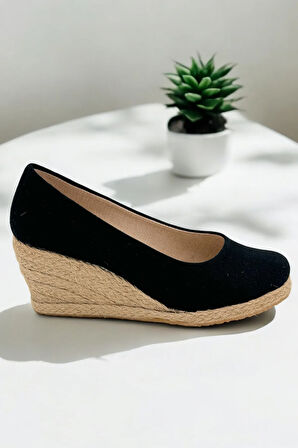 Kadın Keten Espadril – Dolgu Topuklu, Şık Yazlık Model