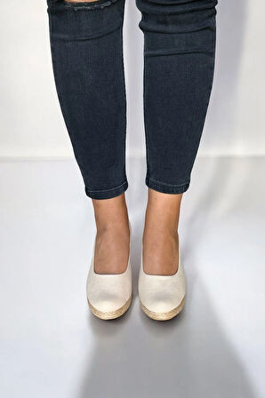 Kadın Keten Espadril – Dolgu Topuklu, Şık Yazlık Model