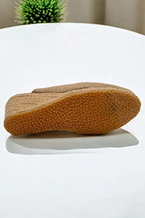 Kadın Kapalı Burun Espadril – Dolgu Topuk & Keten Terlik Modeli