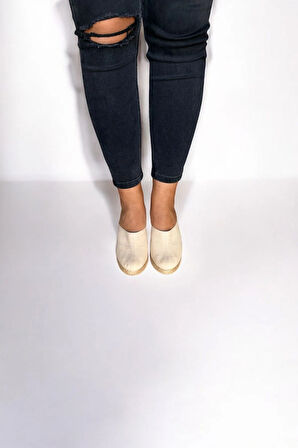 Kadın Kapalı Burun Espadril – Dolgu Topuk & Keten Terlik Modeli