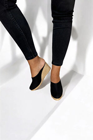 Kadın Kapalı Burun Espadril – Dolgu Topuk & Keten Terlik Modeli