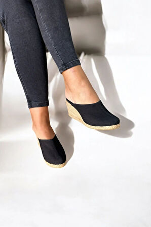 Kadın Kapalı Burun Espadril – Dolgu Topuk & Keten Terlik Modeli