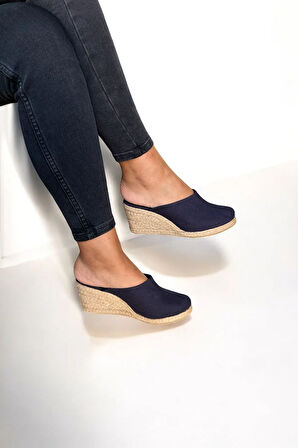 Kadın Kapalı Burun Espadril – Dolgu Topuk & Keten Terlik Modeli
