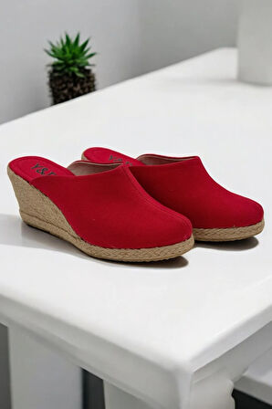 Kadın Kapalı Burun Espadril – Dolgu Topuk & Keten Terlik Modeli