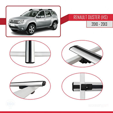 ) Pre-Facelift 2010-2013 Arası ile Uyumlu BASIC Model Ara Atkı Tavan Barı Gri 2 Adet