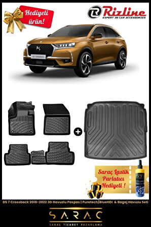 Ds 7 Crossback 2018-2022 3d Havuz Paspas | Puretech/bluehdı & Bagaj Havuzu Seti (HEDİYELİ!)