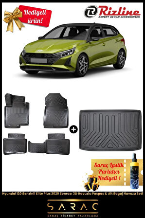 Hyundai I20 Benzin Elite Plus 2020 Sonrası 3d Havuz Paspas & Alt Bagaj Havuz Seti(HEDİYELİ!)