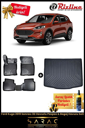 Ford Kuga 2019 Sonrası 3d Havuzlu Paspas & Bagaj Havuzu Seti(HEDİYELİ!)